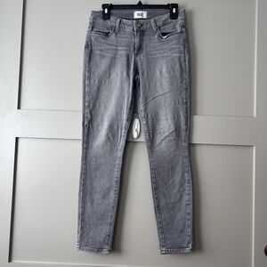 Paige Jeans Womens 28 Silvie Wash Denim‎ Verdugo Petite Skinny Ankle Gray Zip